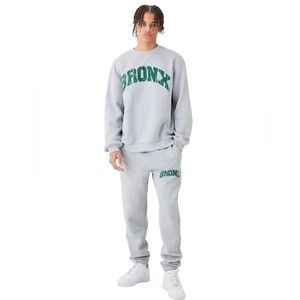 NWT boohoo man Medium Gray Bronx Sweatshirt and Sweatpants Set